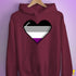 Asexual Pride Pixel Heart Hoodie - Maroon